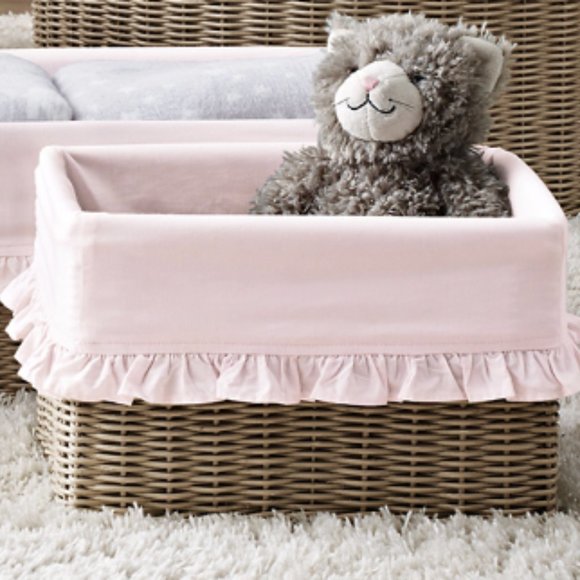 NWT RH Restoration Hardware RUTHERFORD RUFFLED COTTON STORAGE LINER - Petal pink - Picture 1 of 1